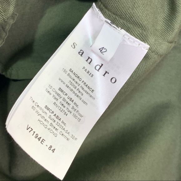 NWOT SANDRO Paris Green Embellished Shirt Jacket 42 - Picture 5 of 8